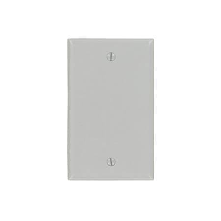 Leviton Blank Wallplate, Standard Size, Gang 1, Gray 87014