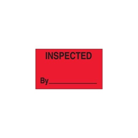 Bubblefast 3 x 5'' - ''Inspected By'' Fluorescent Red Labels BFDL3281