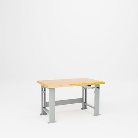 Pucel Hardwood Top Hydraulic Bench, 30 in W x 48 in D x 29 in-45 in H, Red HBW-3048-M16