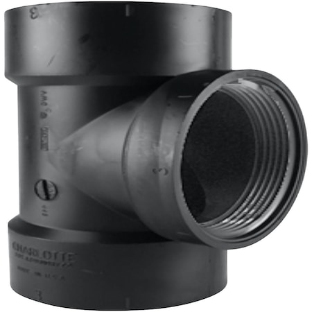 Charlotte Pipe And Foundry 1-1/2'' Hub x Hub x FIP Test ABS Cleanout Tee ABS 00445 0600HA