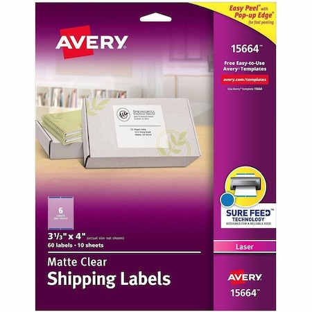 Avery Dennison LABEL, EP, SHP, 6UP, LSR, CLR 15664