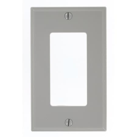 Leviton Decora Wallplate, Standard Size, Gang 1, Gray 80401-NGY