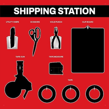 Visual Workplace Shipping Supplies Shadow Board 30-1910-3030-S12303