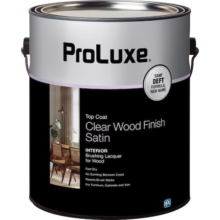 Deft ProLuxe Satin Clear Oil-Based Acrylic Brushing Lacquer 1 gal PLX017/01
