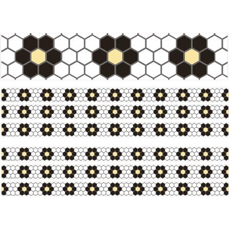 Eureka The Hive Floral Mosaic Deco Trim, 37 Feet Per Pack, 6PK 845671