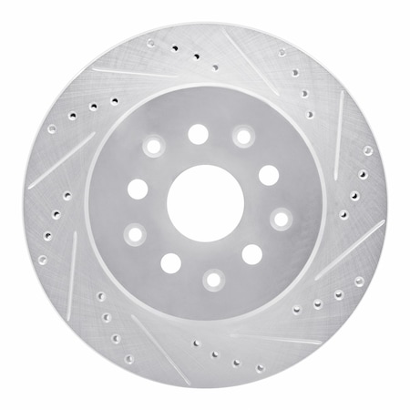 Dynamic Friction Co DFC Brake Rotor - Drilled and Slotted - Silver 631-76064R