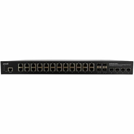Transition Networks Managed Hardened PoE+ Switch, 24 10/100/1000Base-T PoE+, 4 100/1000 SFP, 4 1G/10G SFP+ SISPM1040-3248-L-NA