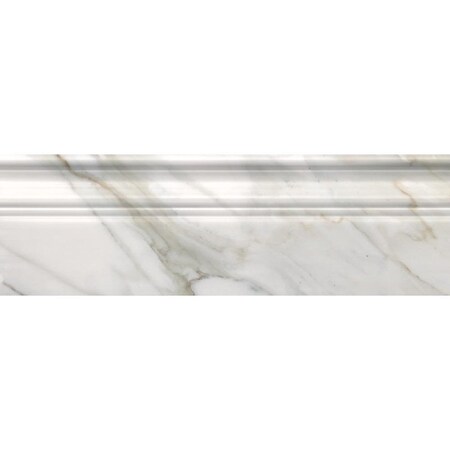 Apollo Tile White 4x12 Calacatta Gold Marble Polished Baseboard Tile Trim 3.33 sqft/case, 10PK APLMCT883PA