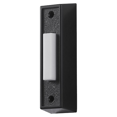 Heath Zenith Black/White Plastic Wired Pushbutton Doorbell 18000221