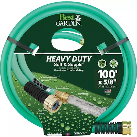 Best Garden 5/8'' Dia. x 100 Ft. L. Heavy-Duty Soft & Supple Garden Hose CDBSS58100