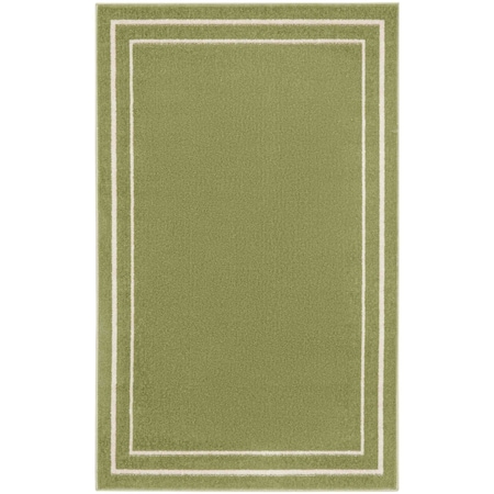 Homeroots 2' X 4' Green And Ivory Indoor Outdoor Area Rug 545954