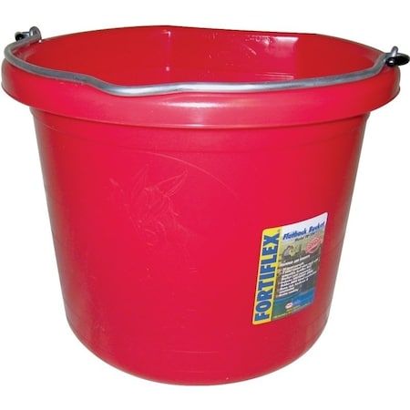 Fortex Fortiflex FB-124 Series Bucket, 24 qt Volume, Rubber/Polyethylene, Red FB-124 R