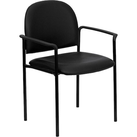 Flash Furniture Black Vinyl Stack Chair BT-516-1-VINYL-GG
