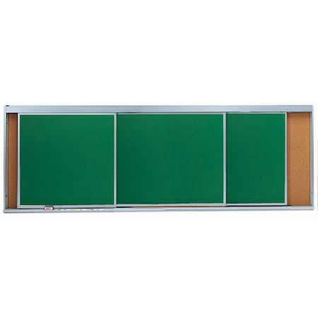 Aarco Horizontal Sliding Unit, w/ 4 Tracks, High Gloss White Porcelain Markerboard Panel, 48''Hx144''W HSU412-4