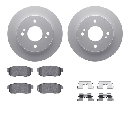 Dynamic Friction Co DFC GEOSPEC Coated Rotors with 5000 Brake Pads - Ceramic and Hardware 4512-67083