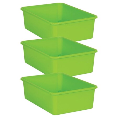 Roomfactory Plastic Storage Bin, Lime, Large, 3PK RO2110402