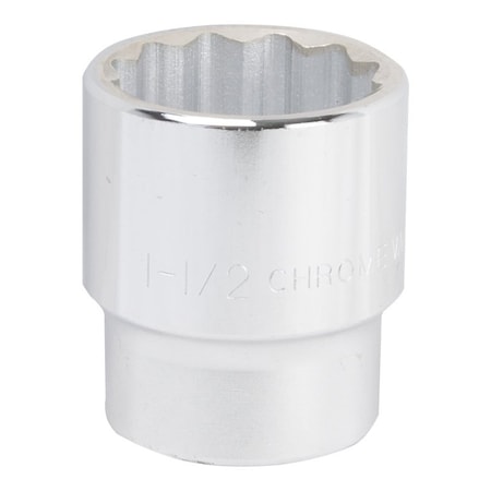 Vulcan Drive Socket, 1-1/2 in Socket, 3/4 in Drive, 12-Point, Chrome Vanadium Steel, Chrome MT-SS6048