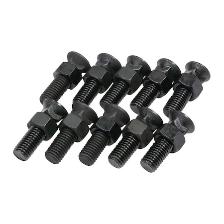 Mytee Products 10Pc Dome Head 5/8in11x 2-1/4 Plow Bolt 40cr Steel Nut Blades Cutting Edge, 10PK PB-3F5108-4K0367x10