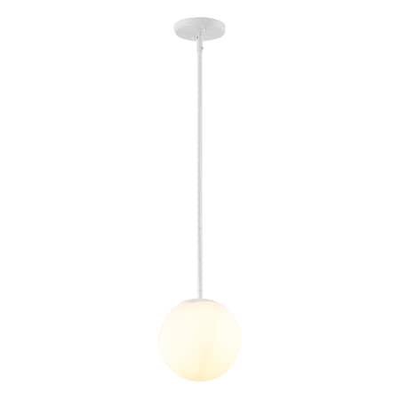 Jonathan Y Bleecker 7.75" Metal/Glass Globe LED Pendant, White JYL9528E