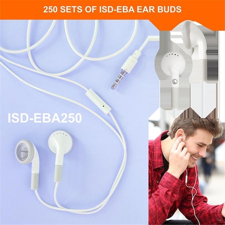 Hamiltonbuhl HamiltonBuhl Ear Buds with In-Line Microphone - 250 Piece ISD-EBA250