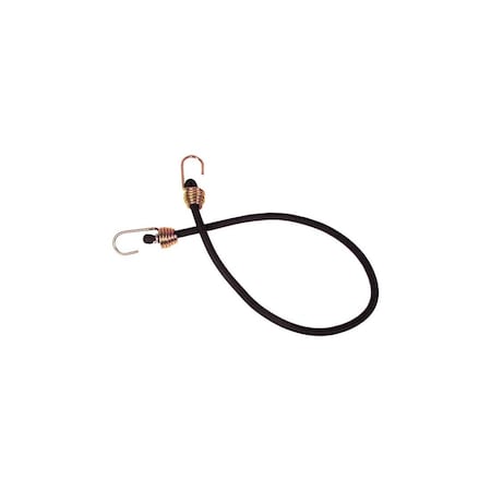 Keeper Bungee Cord, 13/32 in Dia, 32 in L, Rubber, Black, Hook End 6182
