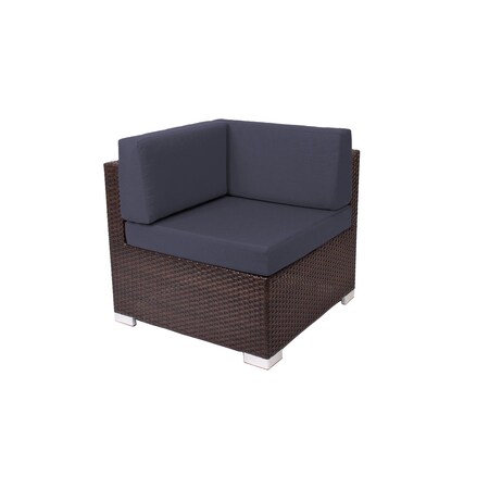 Bfm Seating Aruba Wicker Corner Sofa Section with Cushions PH5101JV-C-14089