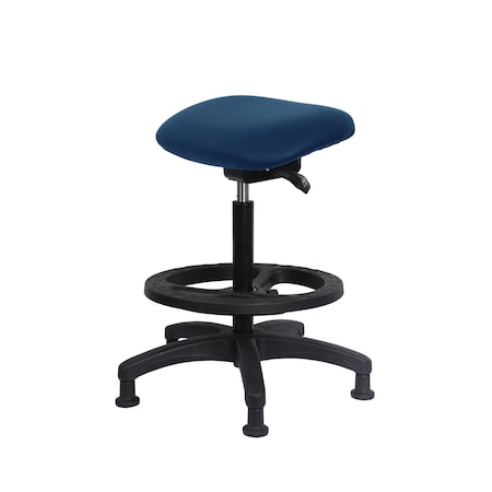 Blue Ridge Ergonomics Vinyl Sit-Stand - Standing Height with Black Foot Ring Stationary Glides in Bluebird Voyager Vinyl VSTSS-RG-BF-RG-2002