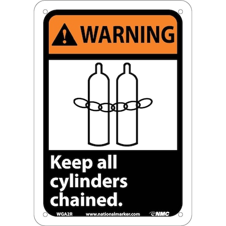 Nmc Warning Keep All Cylinders Chained Sign, WGA2R WGA2R