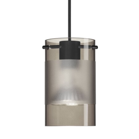 Besa Lighting Besa Scope Pendant, Smoke/Frost, Black Finish, 1x 50W MAX GY6.35 Base 1XT-6524ES-BK