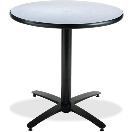 Kfi Round Bistro Table, Grey Nebula, 42"Dx29"H, HPL Top, Gray Nebula T42RD-B2125-GYN