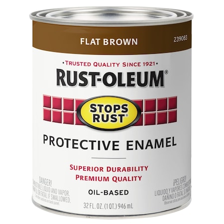 Rust-Oleum Interior/Exterior Paint, Flat, BROWN, 1 qt 239083