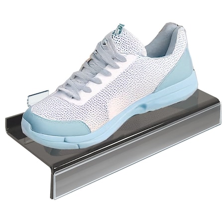 Azar Displays Acrylic Slatwall Shoe Shelf 10"W x 1.25"H x 4"D, Smoke Grey, 10PK 556002-SMK-10PK