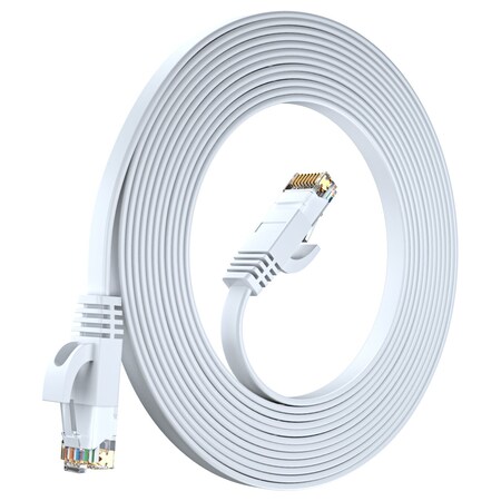 Maximm Cat6 Flat Ethernet Cable 30ft, White CAT6810