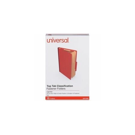 Universal Classification Folder, Legal, Red, 10PK UNV10295
