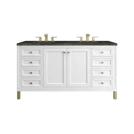 James Martin Vanities Chicago 60" Double Vanity, Glossy White, w/ 3 CM Phantome Eclos Top 503-V60D-GW-3PHT