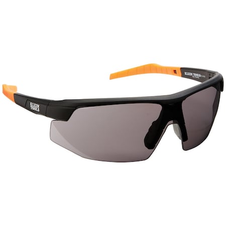 Klein Tools Safety Glasses, Anti-Fog & Anti-Scratch, Gray Lens, Black/Orange Frame 60160