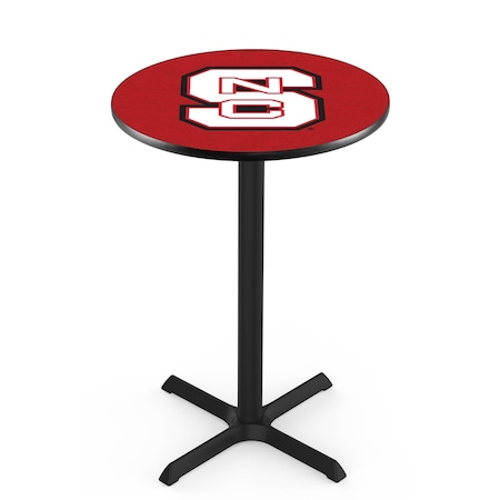 Holland Bar Stool Co 42" Blk Wrinkle North Carolina State Pub Table, 36" dia. Top L211B4236NCarSt