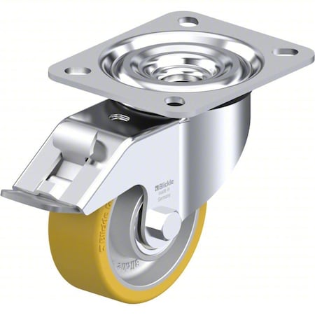 Zoro Select Plate Caster, Swivel, Polyurethane, 4"H L-ALTH 80K-FI