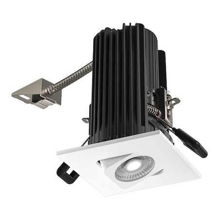 Elco Lighting 2in Square Adjustable Teak LED Light Engine, 850 - 1100lm, 4000K, White E2L19F40W