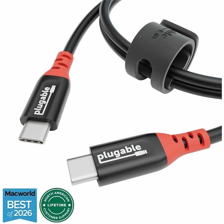 Plugable 240W USB-C to USB-C Charging Cable with Data Blocking - 1 Meter USBC-CC1M