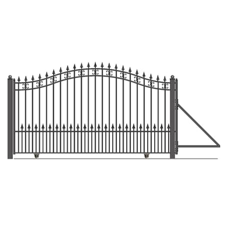 Aleko St.Louis Style Iron Driveway Gate 12' High Quality Single Slide DG12STPSSL-UNB