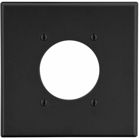 Hubbell Wiring Device-Kellems Wallplate, 2-Gang, 2.15" Opening, Black P703BK