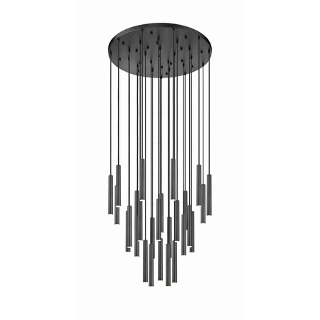 Z-Lite Forest 27 Light Chandelier, Matte Black, 36 In W x 12 In H 919MP12-27R-MB-LED