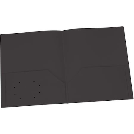 Oxford Poly Two Pocket Portfolio, Black, 25PK 76015