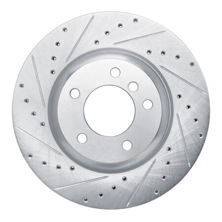 Dynamic Friction Co DFC Brake Rotor - Drilled and Slotted - Silver 631-31096L