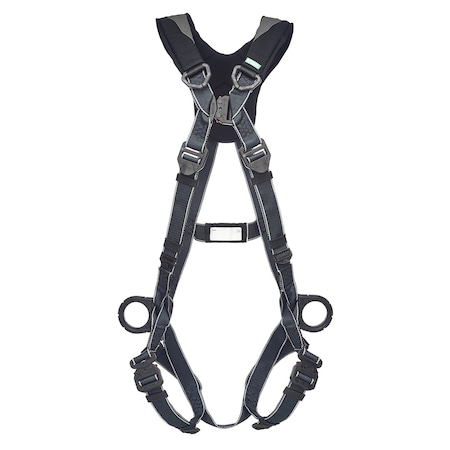Msa Safety V-Fit Fall Protection Harness, M/L, 400 lb, Quick-Connect Chest/ Quick-Connect Leg Straps 10252206