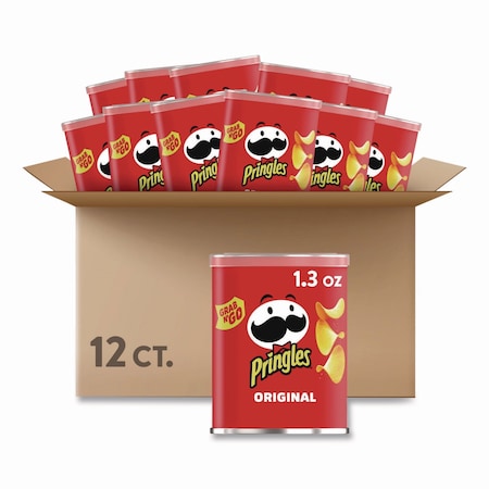 Pringles Potato Chips, Original, 1.3 oz Can, 12PK KEE84557