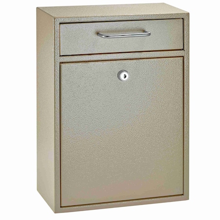 Mail Boss Olympus Locking Wall-Mount Drop Box, Tan, 16-Gauge Steel 805937