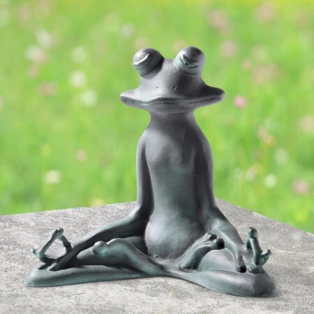 Ricki&Aposs Rugs Contented Yoga Frog Garden Sculpture RI3185881