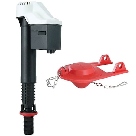 Korky QuietFILL Series Fill Valve and Premium Flapper Kit, Plastic Body, Black/White, Anti-Siphon: Yes 818BP
